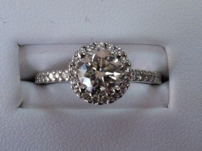 Custom Round Engagement Ring with halo